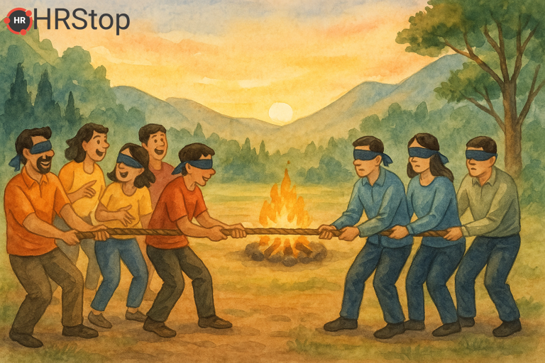 hrstop's tweet image. #FridayMusing #HRStop #RashmiAgarwal
🎯 The Rope They Didn’t Let Go

A blindfolded tug-of-war.
Two teams. One rope. No pulling. Just hold on.

Team A was loud and fast - until they let go midway.
Team B stayed silent. Confused, but united.
They won. Not by pulling harder, but by