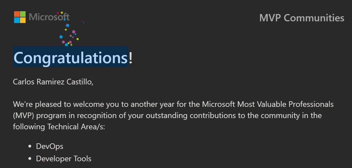 crramirezc's tweet image. Thrilled to announce I've received my Microsoft MVP renewal—my second year in this incredible program! Proud to keep contributing to the community, helping people unlock the power of WSL and Microsoft tech. Excited for what's ahead! #MVPBuzz #WSL2 @MVPAward