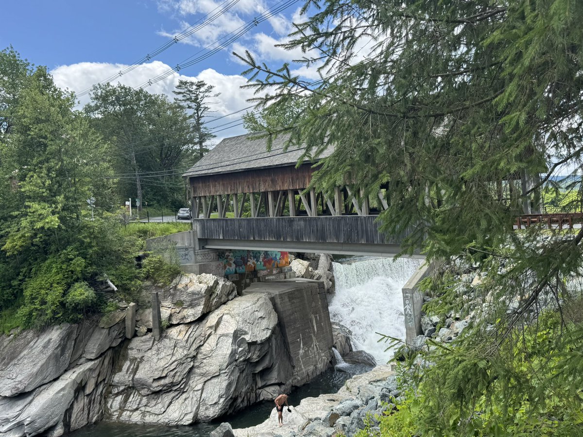 DrBrucePereira's tweet image. The Quechee Covered Bridge, built in 1970, offers dramatic views of the old dam waterfall &amp;amp; a scenic gorge.

#coveredbridge #vermont #quechee