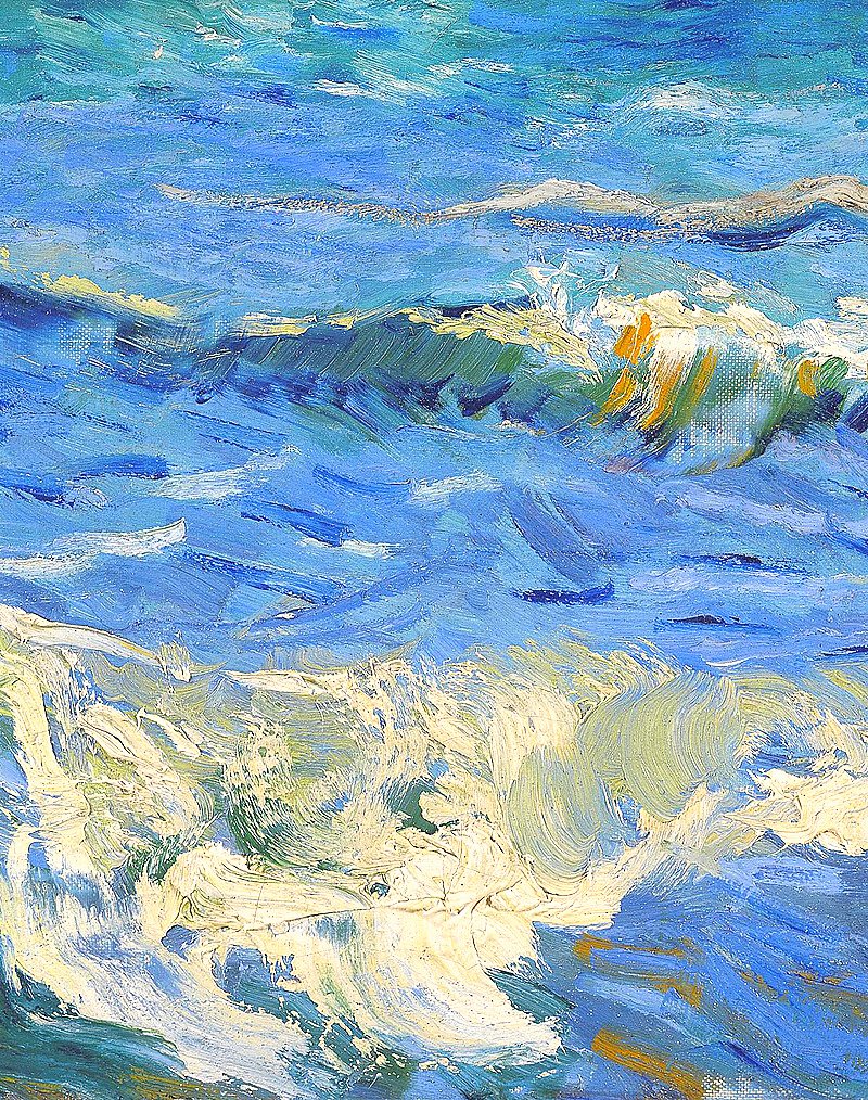 «The sea, the snotgreen sea, the scrotumtightening sea.»
   ~James Joyce, Ulysses
#LiteraturePosts
   //
Vincent Van Gogh [ detail of Seascape near Les Saintes-Maries de la Mer]
#paintings