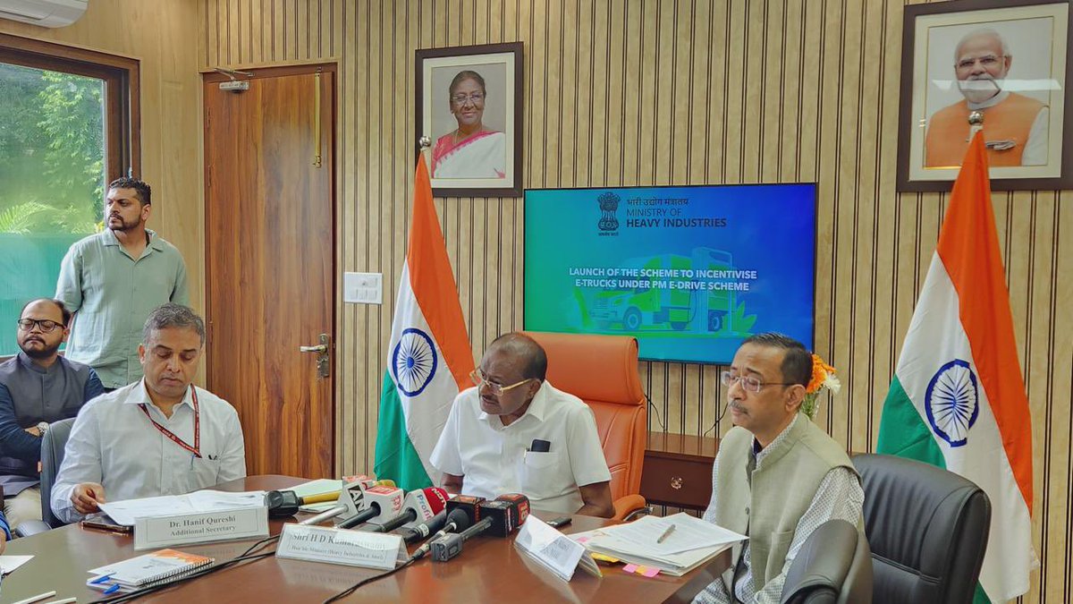 The Scheme to incentivise e-Truck will support the deployment of 5,643 e-Trucks, offering financial incentives of the highest level up to Rs. 9.6 lakh per e-Truck. The Scrapping of old, polluting trucks is mandatory to avail of incentives, ensuring a cleaner, sustainable freight