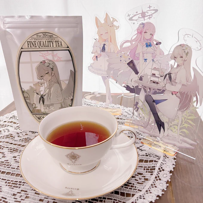 トリニティのティーカップが届いたのでナギサのコラボ紅茶でティーパーティー わー!テンションあがる!!!