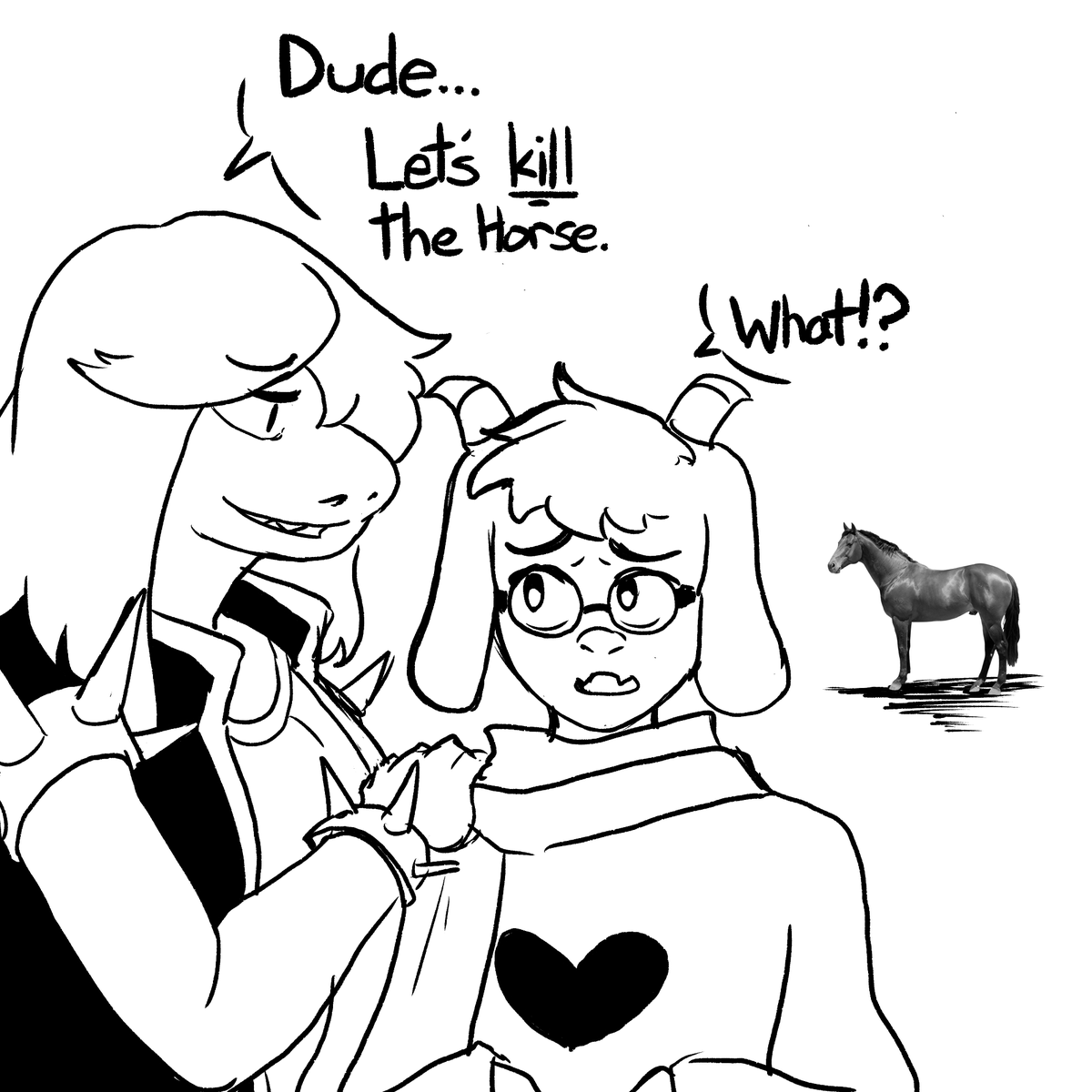 Storm_10103's tweet photo. Susie and Ralsei Deltarune and an image of a horse
#DELTARUNE #deltarunefanart #deltarune #fanart https://t.co/4XSr0Pvm1A