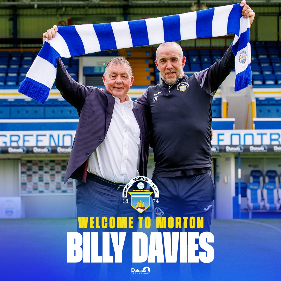 📝 Welcome to Morton, Billy Davies!
 
Greenock Morton are proud to announce the appointment of Billy Davies as the club’s new Technical Head Coach, working alongside First Team Manager Dougie Imrie at Cappielow.
 
➡️ bit.ly/3Ike8Db