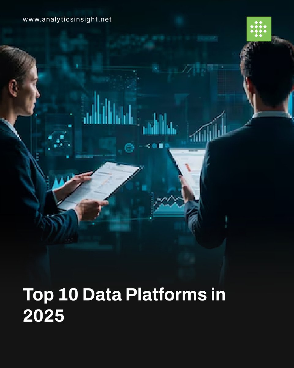 analyticsinme's tweet image. 𝐓𝐨𝐩 𝟏𝟎 𝐃𝐚𝐭𝐚 𝐏𝐥𝐚𝐭𝐟𝐨𝐫𝐦𝐬 𝐢𝐧 𝟐𝟎𝟐𝟓

From Snowflake to Databricks, the best data platforms of 2025 are redefining how businesses manage and analyze data. Check out the top 10 platforms leading the way.

#dataplatforms #dataanalytics #clouddata #AI #AINews