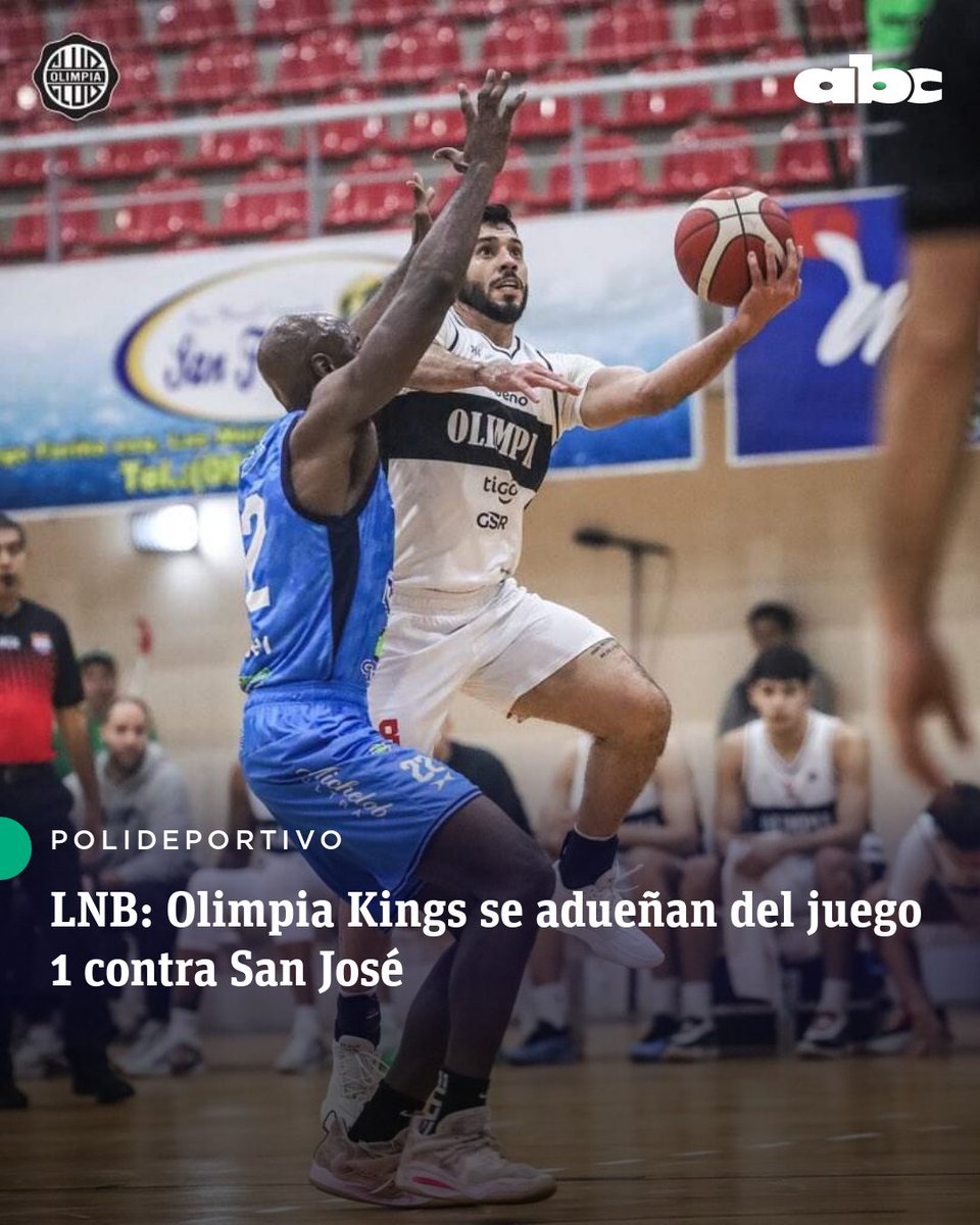 #Polideportivo Olimpia Kings consiguió anoche el primer punto de las finales de la Liga Nacional de Básquetbol contra el Deportivo San José por 75-74 en un partido emocionante hasta las décimas finales del encuentro.

👉Leé más: abc.com.py/deportes/polid…