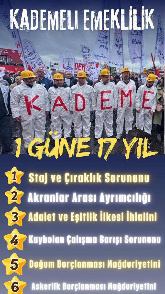 DÜNYADAKİ EN ADİL ŞEY HERKEZİN ÖLECEK OLMASI (@akparti_a) on Twitter photo <a href="/memetsimsek/">Mehmet Simsek</a> Adalet ve eşitlik ilkesi bozuldu, çalışma barışı zedelendi. Bir gün için ömürden 17 yıl çalındı.Yurttaşlar arasında ayrımcılık yarattınız, emekçinin dertlerini görmezden geldiniz. Bu haksızlık artık son bulmalı.
#KademeSusmayacak <a href="/memetsimsek/">Mehmet Simsek</a> Adalet ve eşitlik ilkesi bozuldu, çalışma barışı zedelendi. Bir gün için ömürden 17 yıl çalındı.Yurttaşlar arasında ayrımcılık yarattınız, emekçinin dertlerini görmezden geldiniz. Bu haksızlık artık son bulmalı.
#KademeSusmayacak