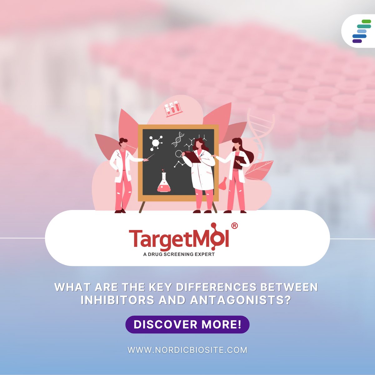 ⚡️ Large selection of inhibitors &amp; antagonists for targeted research. #DrugDiscovery #NordicBiosite