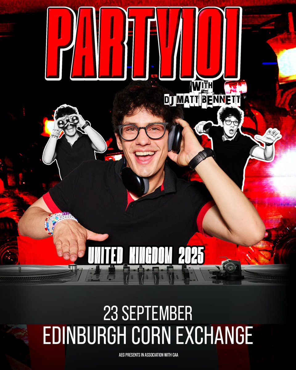 EdinburghCornEx's tweet image. Party101 is coming to Edinburgh! Party101 came to life in 2022 through the mind of Nickelodeon star Matt Bennett. These shows feature a massive dance party with music from both Disney and Nickelodeon.
Tickets on sale NOW-edinburghcornexchange.co.uk/all-events/par…