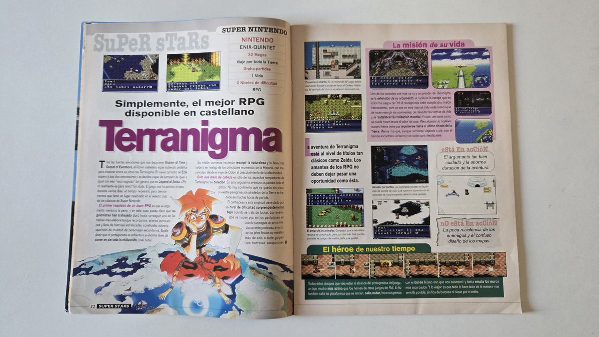 _Counter_'s tweet image. Revista nº53 de Nintendo Acción de Terranigma 😍! Recien llegada, en muy buen estado y  completa y con su poster de Terranigma! #terranigma #nintendoaccion #ark