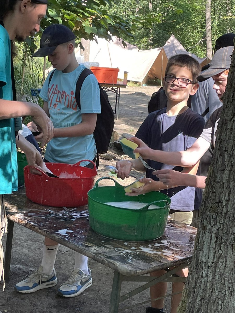 Washing up after breakfast