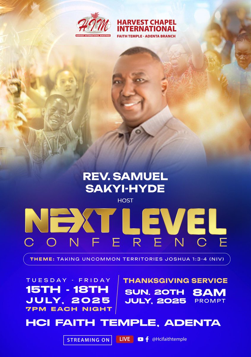Hcifaithtemple's tweet image. 4 DAYS TO GO! 🚀 Get ready for the #NextLevelConference, July 15-18, 2025! 🌟 Don't miss this life-changing experience! Powerful sessions, inspiring speakers, and unforgettable moments await! Get prepared! 💥 #NextLevelConference