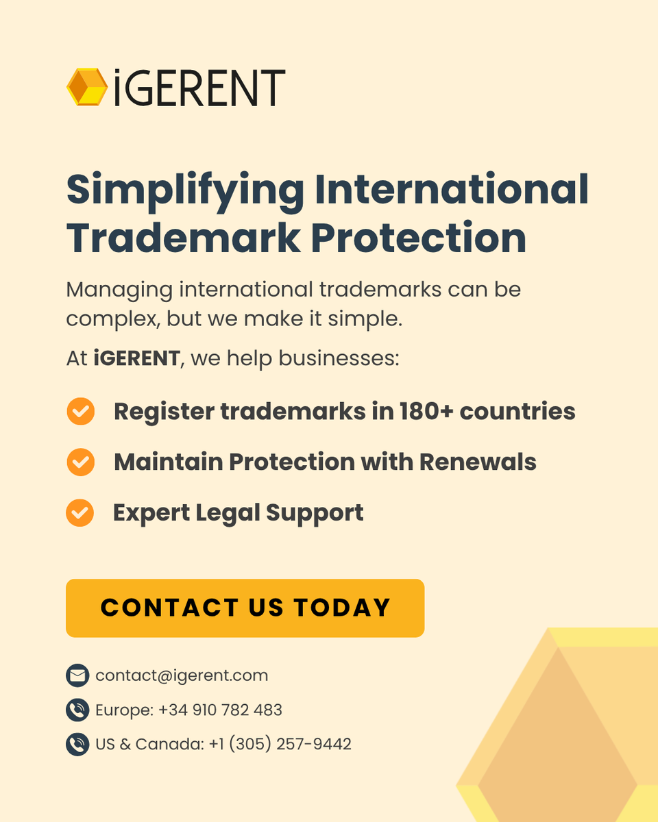 igerent's tweet image. 📢 Big update: the USPTO now allows partial replacement of national marks under the Madrid Protocol: more flexibility, same priority rights.

👉 Not sure what the Madrid Protocol is? Learn here: f.mtr.cool/btrqxjwrei

#IPNews #MadridProtocol