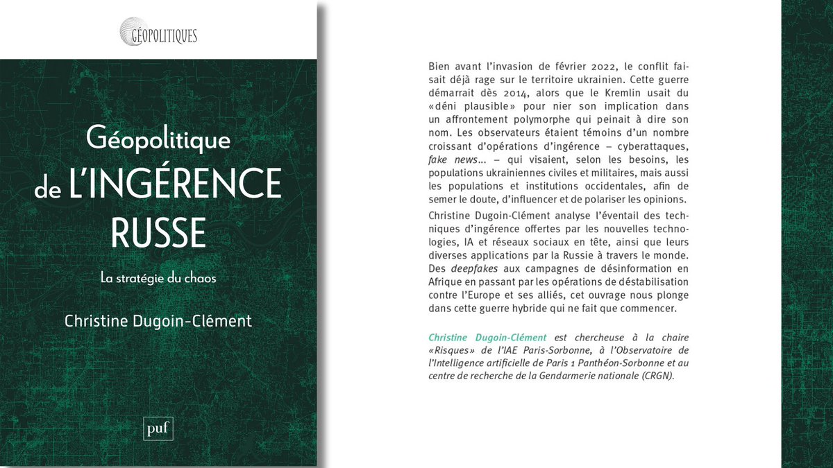 «Géopolitique de l’ingérence russe. La stratégie du chaos» de Christine Dugoin-Clément (<a href="/CDugoin/">Christine dugoin</a>)