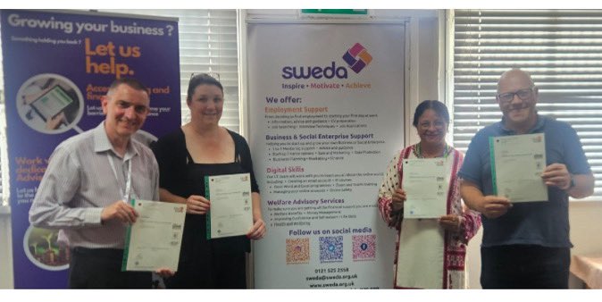 🎉 Celebrating our first #FacebookFriday with huge congrats to Simon, Claire, Rashpal, Kanwal &amp; Craig—now #CityAndGuilds Level 3 #IAG qualified! Big thanks to Jo for her amazing support 🙌 #SWEDAServices #qualifiedemployees #alwayslearning #Information #Advice
