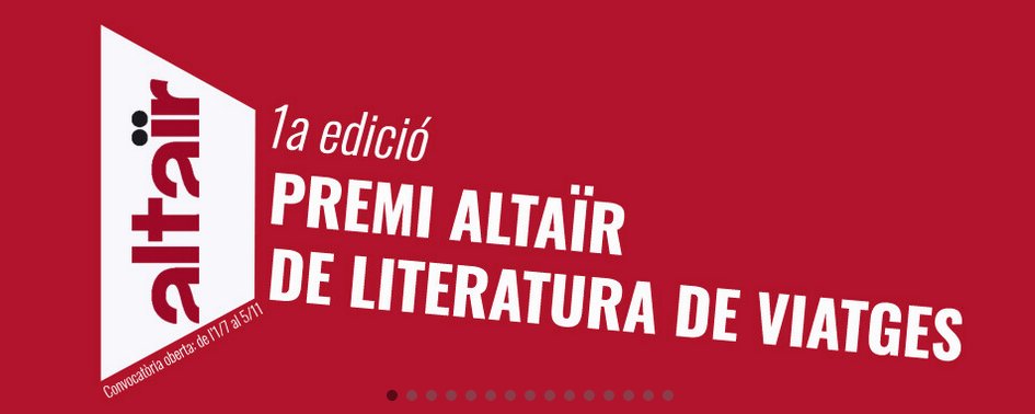 📢 Notición!📷<a href="/EditorialFolch/">Folch&Folch</a> y
<a href="/altairviatges/">Altaïr</a> unimos fuerzas para lanzar el 🏆 PREMIO ALTAÏR DE LITERATURA DE VIAJES📚 con el objetivo de reconocer e impulsar una literatura viajera de calidad, crítica, que nos abra una ventana al mundo🌏