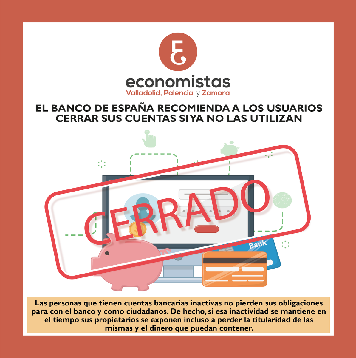 "El Banco de España recomienda a los usuarios cerrar sus cuentas si ya no las utilizan"

elEconomista.es 👉 shorturl.at/6iXX4

#ECOnomistaVAlor