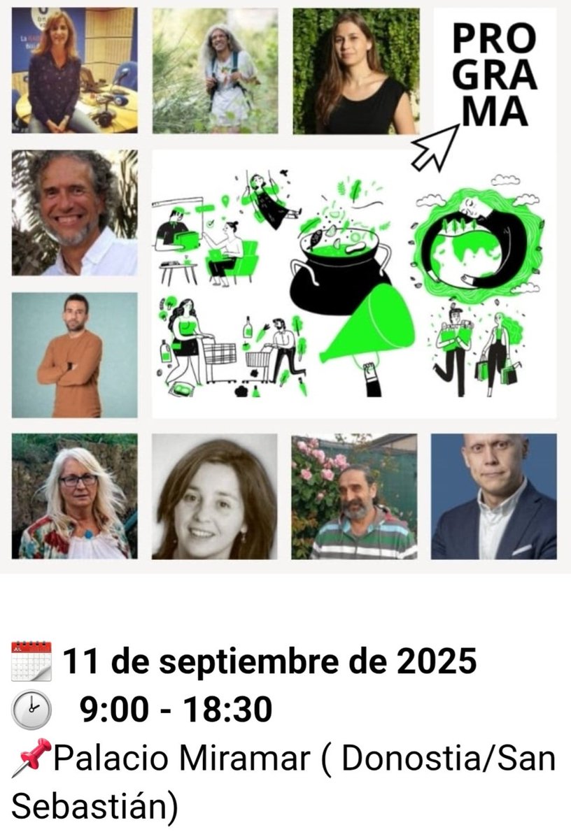 ¿Qué haces el 11 de septiembre❓️
Vente a #Donostia a la Escuela de Comunicación Ambiental #Km0 y conoce a <a href="/lacronicaverde/">César Javier Palacios</a> <a href="/AverAves/">Aver Aves</a> <a href="/Carrocombate/">Carro de combate</a>
#Greenwashing <a href="/bculinary/">BasqueCulinaryCenter</a>
Y muchos más👏👏
Organiza <a href="/EHUargitalpenak/">Univ. País Vasco EHU</a> <a href="/APIA_es/">APIA</a> <a href="/Ihobe_Eus/">Ihobe | EJ/GV</a> 
uik.eus/es/curso/escue…