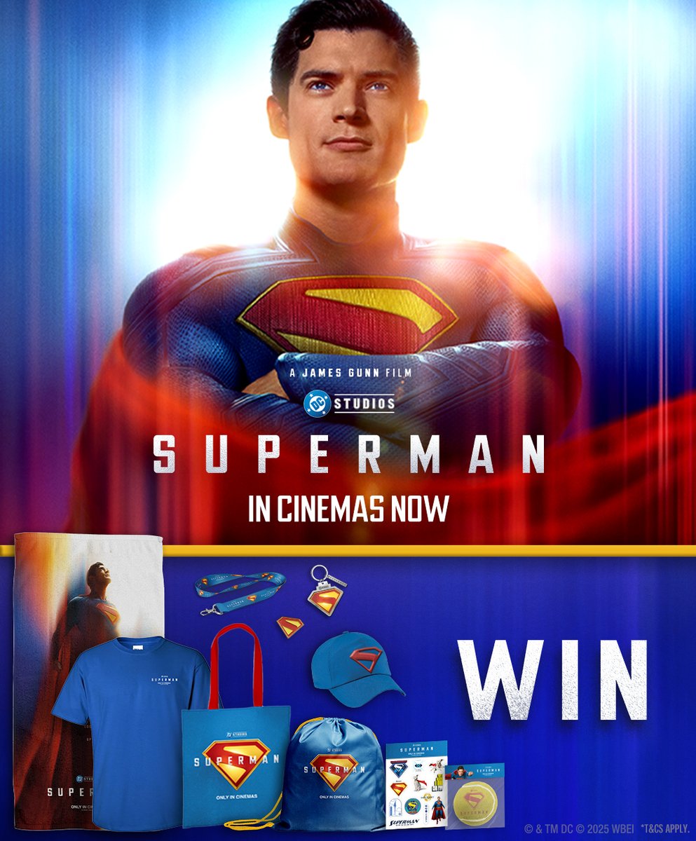 TheLight_UK's tweet image. WIN SUPERMAN PRIZES!
#Superman is out in cinemas July 11th! Warner Bros. Pictures UK offer you the chance to WIN heroic prizes that’ll make spirits soar.
LIKE our page
SHARE this post
TAG a friend who’s always been your hero in the comments.
Winner chosen on 18/07