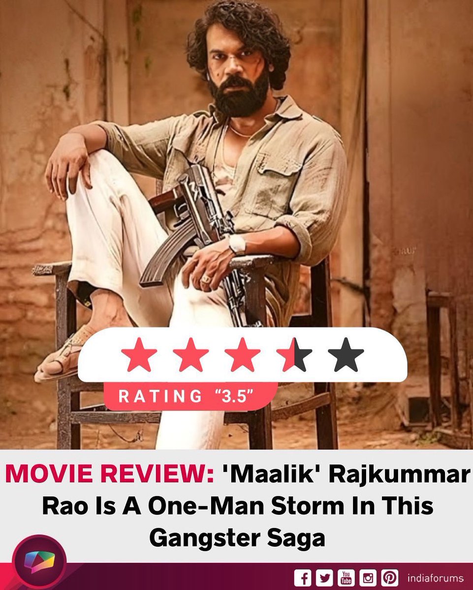 #Review: Maalik is a gripping gangster drama powered by Rajkummar Rao’s intense performance. Despite a slightly stretched second half, the film shines with raw action, strong direction, and an atmospheric score.

To know more read the full Review here by Divya Shah 👇🏻