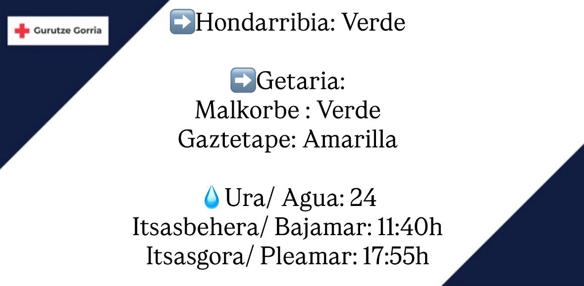 #Hondartzak2025 #Playas2025 
Banderen egoera 📢
Estado de las banderas: