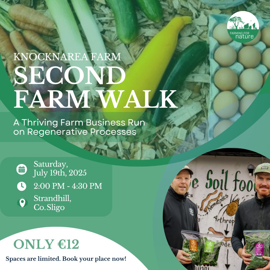 farmfornature's tweet image. 🌿 The first one sold out. Now’s your second chance!
Join Seán & Rob at Knocknarea Farm Walk on July 19 in Strandhill, Co. Sligo 🐑🌾
Soil, biodiversity & real farmer-led learning.
🎟️ €12 · Limited spots → tickettailor.com/events/farming…
#FarmWalks2025 #FarmingForNature
