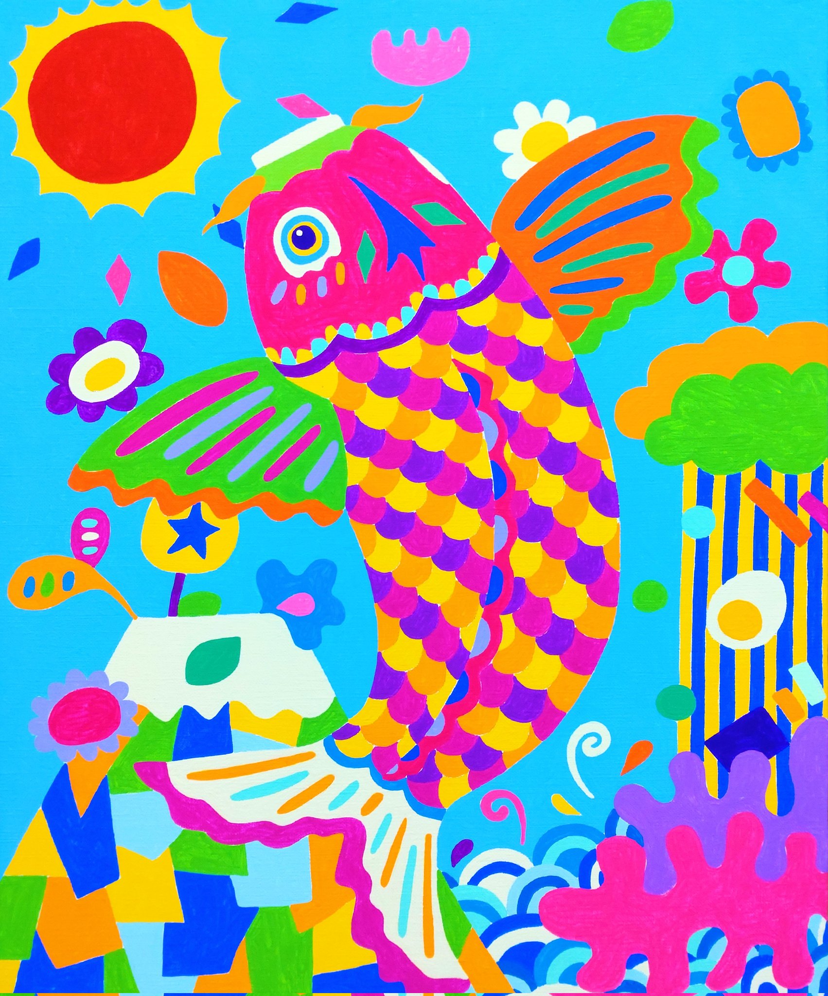 さるり✴︎　二点おまとめページ　現代アート　カラフル　北欧 ☆seira☆オリジナルオーダーアートを制作いたします on X