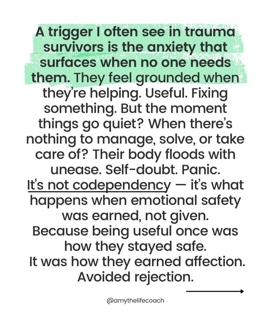 💜 Oh my goodness this is so thought provoking, wow! ‘Emotional safety was earned’ that speaks volumes to me. 💜