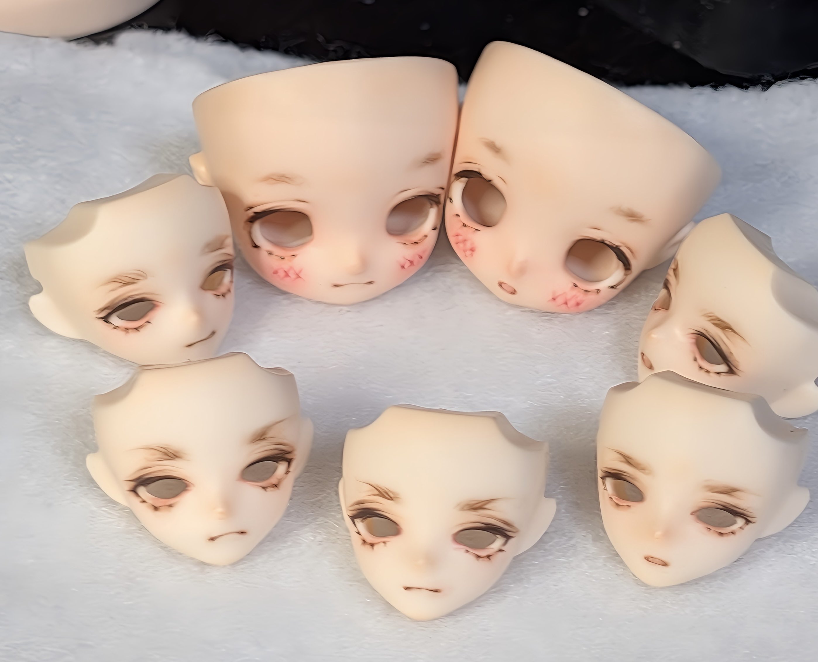 ディーラー製　花かごの小部屋　カスタム　描き目　オビツ11 ちびちび　未使用 花かごの小部屋様 LRヘッド カスタムドール一式 オビツ11