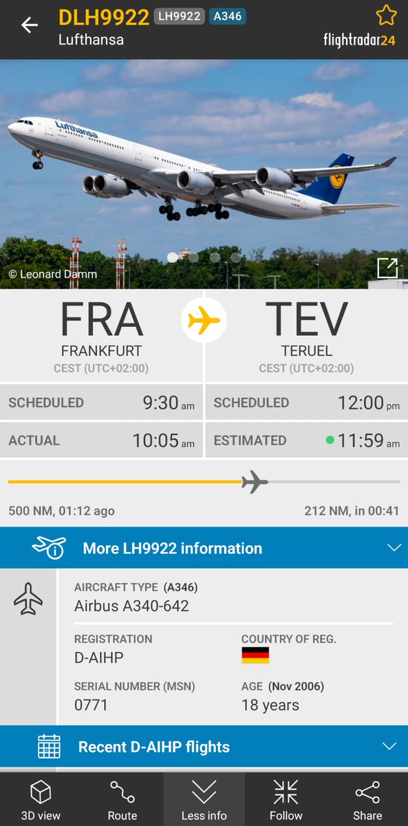 D-AIHP withdrawn from service and heading to Teruel for storage 🙁
fr24.com/DLH9922/3b3395…
