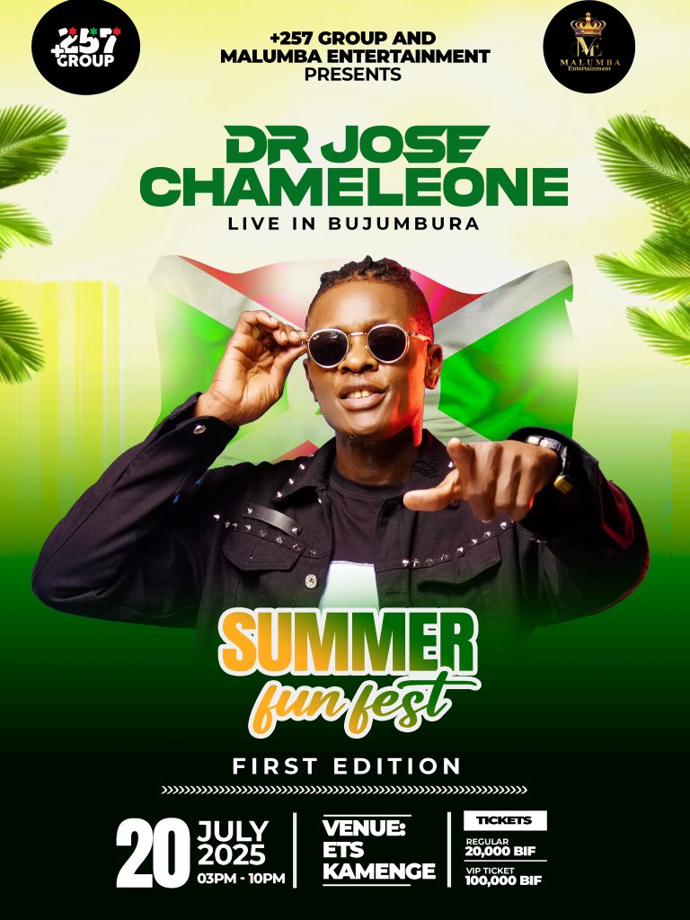 JChameleone's tweet image. BURUNDI 🇧🇮 | Last call!! Grab your tickets and reservations.
I am so grateful to the almighty for the healing and strength. In 3 months I have been able to go round East Africa to thank all of you for the prayers when I was down.
Thank you Uganda, Tanzania, Kenya, South…