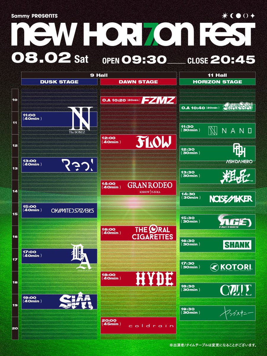 SiM_Official's tweet image. 【Sammy presents NEW HORIZON FEST】
at 幕張メッセ 国際展示場 9-11ホール
タイムテーブル公開!
SiMは、
8月2日(土)
DUSK STAGE 19:00〜出演!
sammy.co.jp/japanese/fest/…
#SiM
#NEW_HORIZON_FEST
#ニューホラ