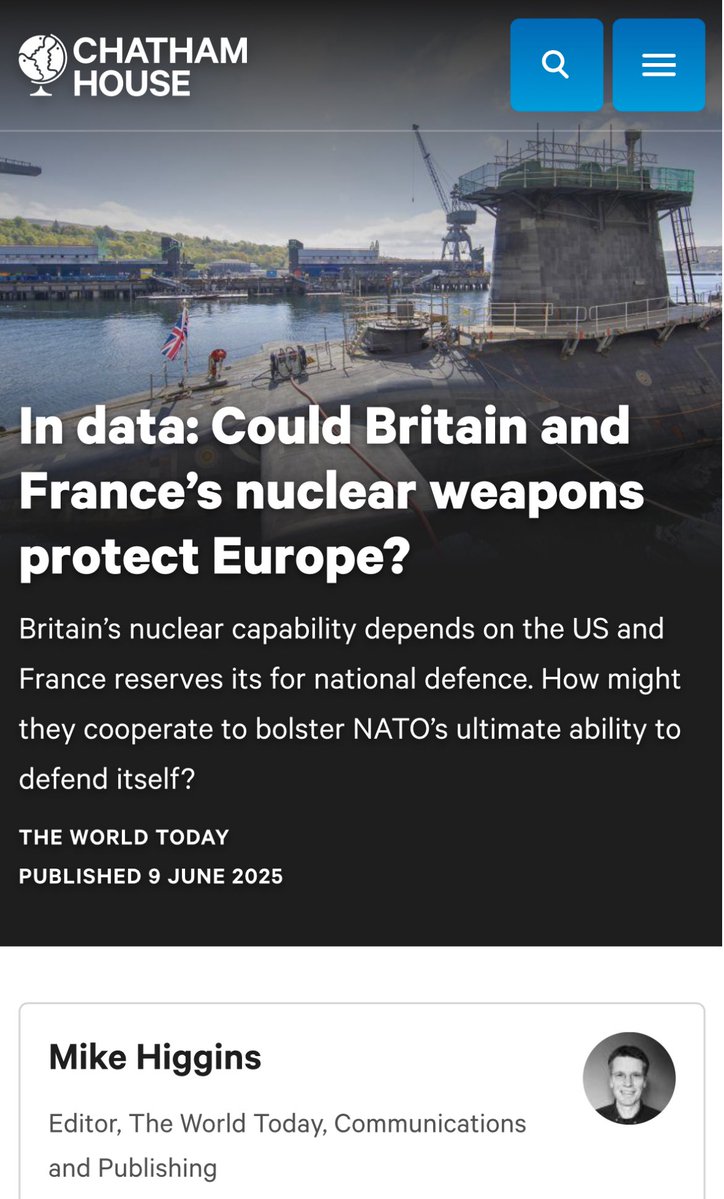 nukestrat's tweet image. Disappointed to see this from Chatham House: removing source data from chart, referencing secondary sources, using outdated nuke data when updated is available, misrepresenting “nuclear arsenal” data. 🤷🏼♂️
Her is link to primary data source: fas.org/initiative/sta…