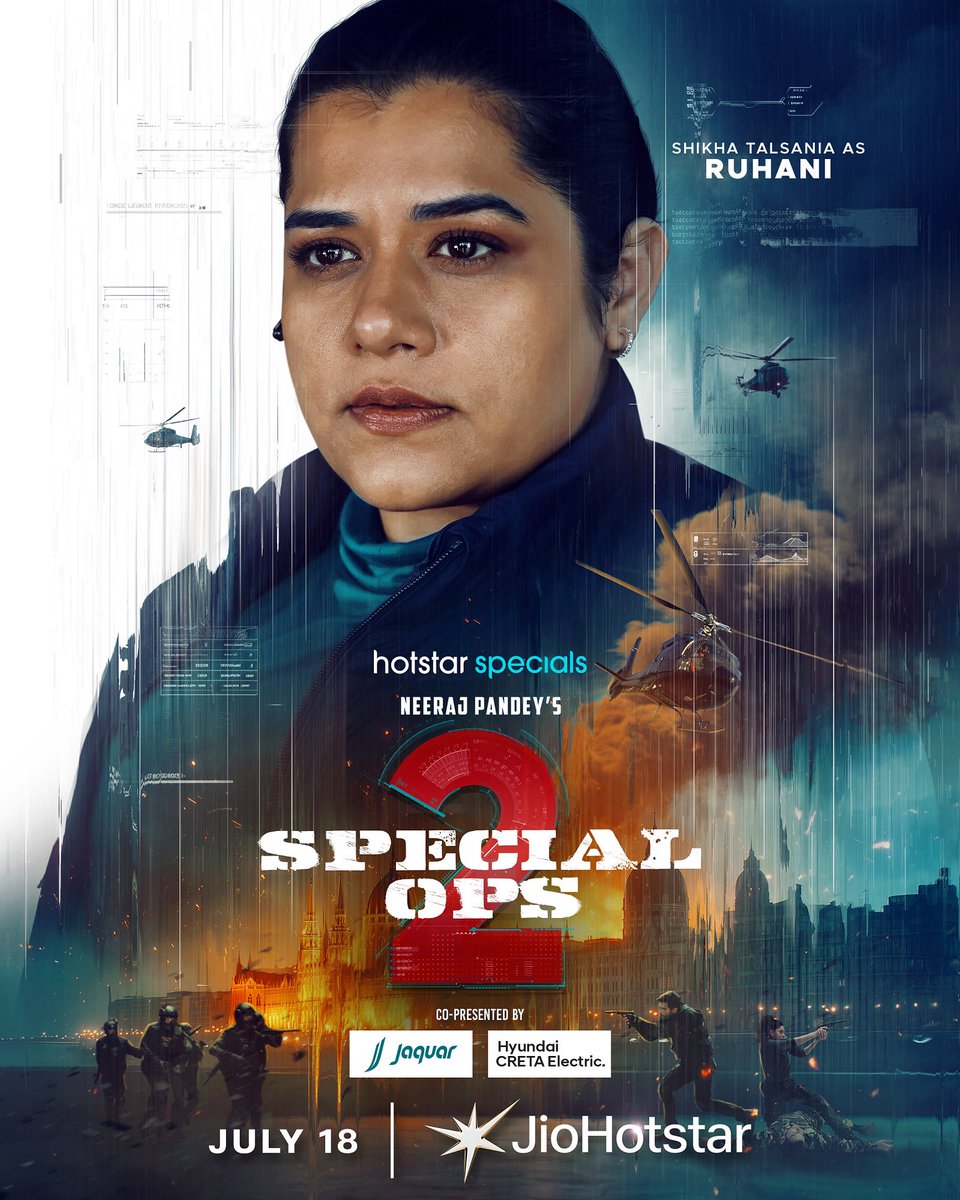 JioHotstar (@jiohotstar) on Twitter photo Home-maker turned nation saviour.
Ruhani is back on duty!
#HotstarSpecials #SpecialOps2, streaming from July 18, only on #JioHotstar
<a href="/neerajpofficial/">Neeraj Pandey</a> <a href="/kaykaymenon02/">KayKay Menon🇮🇳</a> <a href="/prakashraaj/">Prakash Raj</a> <a href="/pathakvinay/">Vinay Pathak</a> <a href="/karantacker/">Karan Tacker</a> #TahirRajBhasin <a href="/SaiyamiKher/">Saiyami Kher</a> #MuzamilIbrahim <a href="/tota_rc/">Tota Roy Choudhury</a> <a href="/parmeetsethi/">PARMEET SETHI</a> Home-maker turned nation saviour.
Ruhani is back on duty!
#HotstarSpecials #SpecialOps2, streaming from July 18, only on #JioHotstar
<a href="/neerajpofficial/">Neeraj Pandey</a> <a href="/kaykaymenon02/">KayKay Menon🇮🇳</a> <a href="/prakashraaj/">Prakash Raj</a> <a href="/pathakvinay/">Vinay Pathak</a> <a href="/karantacker/">Karan Tacker</a> #TahirRajBhasin <a href="/SaiyamiKher/">Saiyami Kher</a> #MuzamilIbrahim <a href="/tota_rc/">Tota Roy Choudhury</a> <a href="/parmeetsethi/">PARMEET SETHI</a>