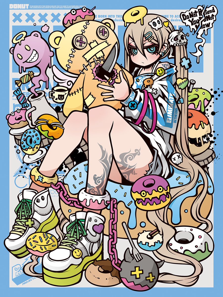 デザフェスで販売したアイテムの一部（マグカップ、ステッカー