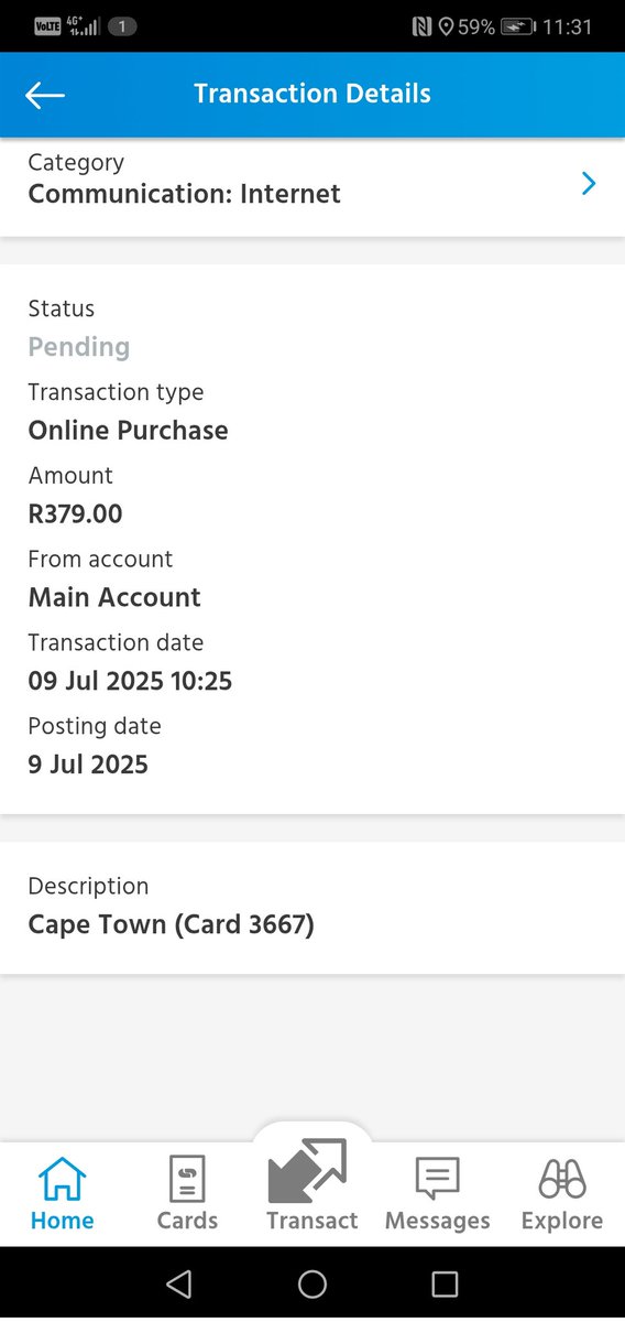 Mwelimish's tweet photo. @CapitecBankSA see screenshot below. really really this is not acceptable, PENDING since 9th !!? https://t.co/8aZEG1tVq8