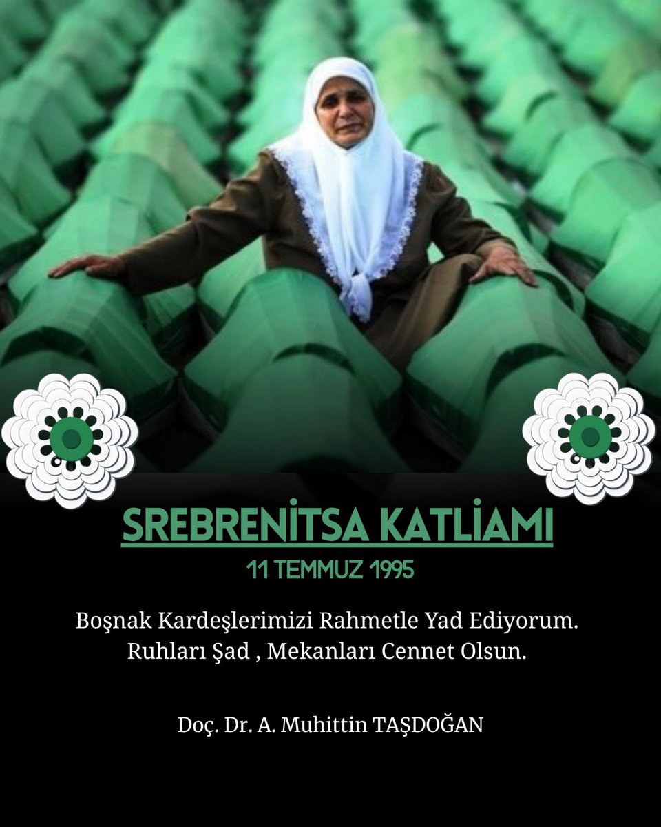 Srebrenitsa  katliamında , Boşnak Kardeşlerimizi Rahmetle Yad Ediyorum. Ruhları Şad, Mekanları Cennet Olsun.
#srebrenitsa #srebrenitsakatliamı #drmuhittintaşdoğan #drtasdogan