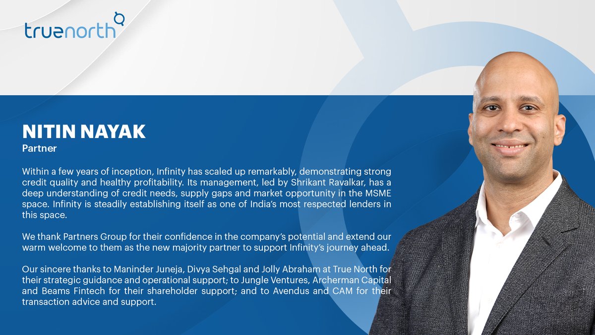 We are proud to have been part of Infinity Fincorp’s remarkable journey.

As we announce our full exit, we commend the team’s accomplishments and wish them continued success in the next phase of their growth.

Here’s a thoughtful reflection from our Partner Nitin Nayak.