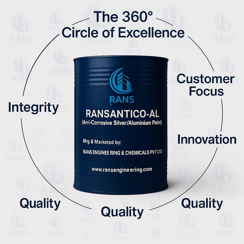 RANSEngineering's tweet image. "360° Excellence. 100% Protection . 
RANSANTICO-AL anti-corrosive coating , built on trust, quality &amp;amp; innovation."
#RansEngineering#RansAnticoAL
#SilverAluminiumPaint#RansCoat
#CircleOfExcellence#WaterproofingSolutions
#BuiltOnValues#WaterproofIndia
#ConstructionChemicals