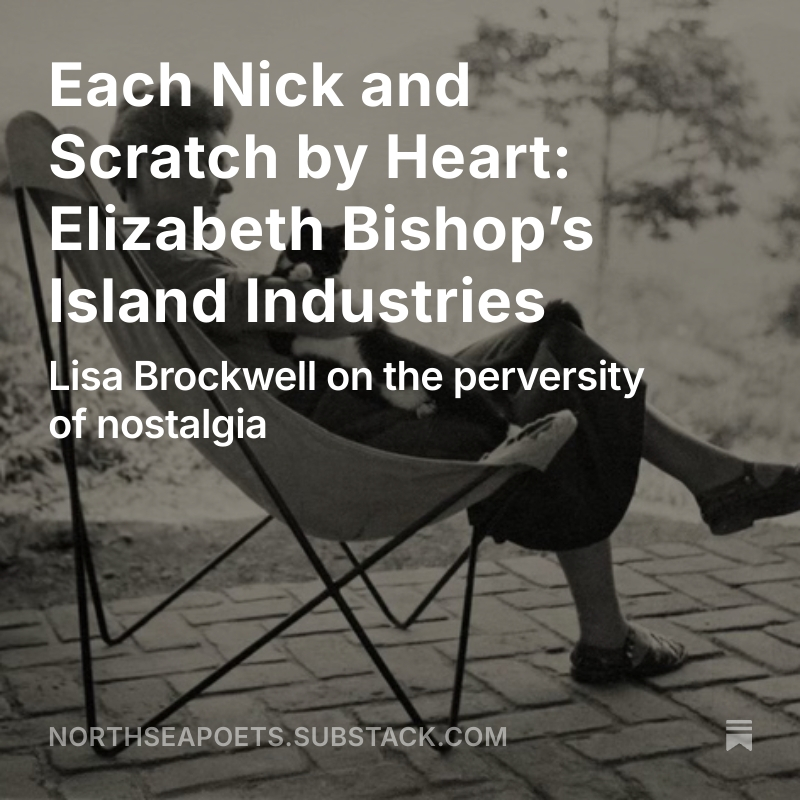 'I’ve been thinking about Elizabeth Bishop’s “Crusoe in England” for many years.'

Each Nick and Scratch by Heart: Elizabeth Bishop's Island Industries – Lisa Brockwell on the perversity of nostalgia   

buff.ly/frklvl8   
#NorthSeaPoets #PoetryCommunity #ElizabethBishop