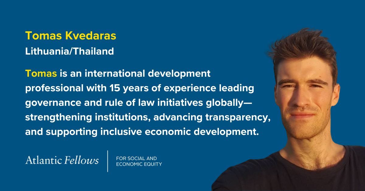 AFSEE_LSE's tweet image. When #institutions are truly #responsive and #accountable to their citizens, they unlock the full potential of #societies, says @TomasK99, one of our new Atlantic Fellows for Social and Economic Equity.  

🔗 afsee.atlanticfellows.lse.ac.uk/en-gb/fellows/…