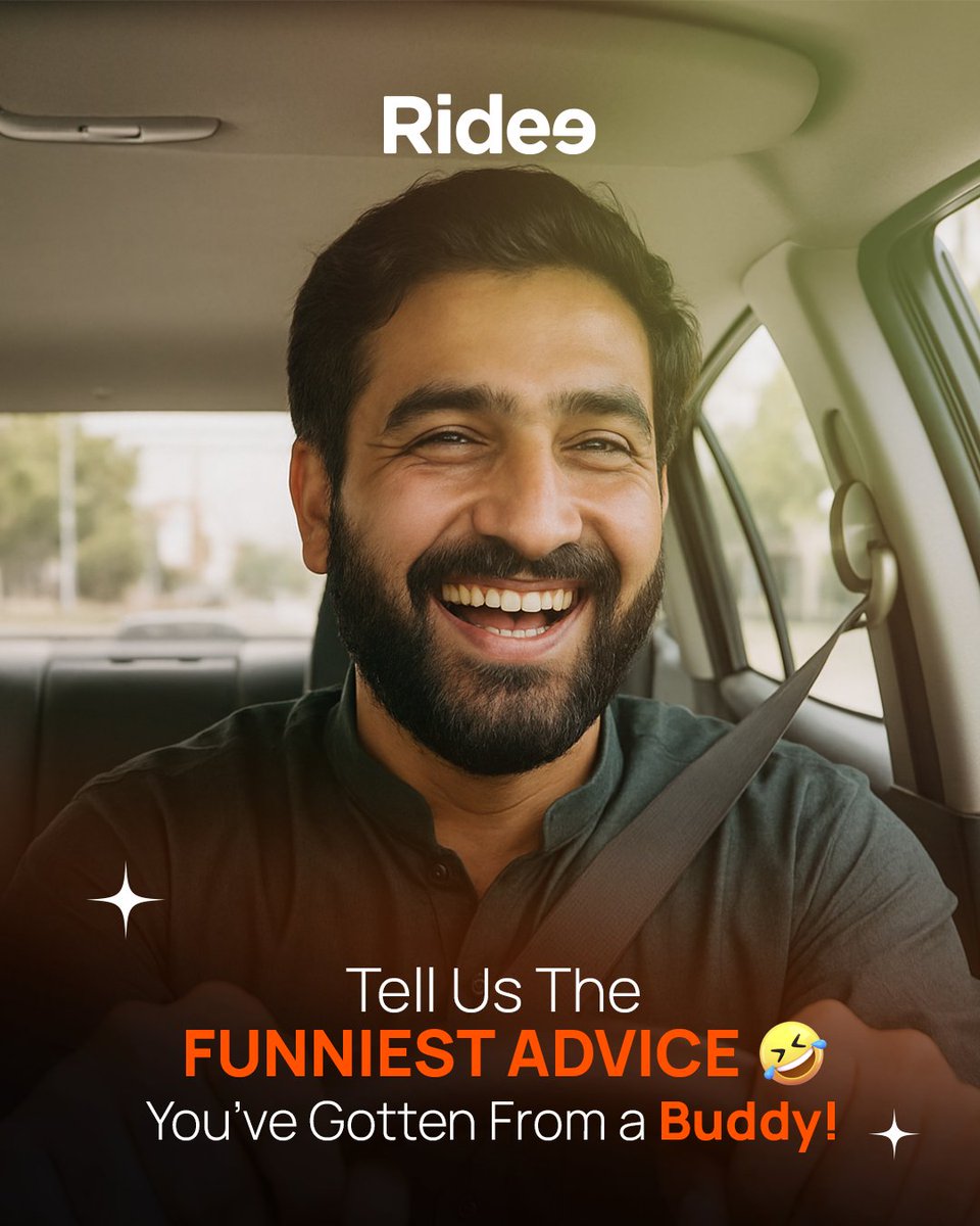 ridee_app's tweet photo. Ever sat in a Ride and heard something so random... you didn’t know whether to laugh or take notes?
What’s the funniest thing a Ridee buddy has ever said to you?
Drop it in the comments. The best ones might just get featured!
#Ridee #AnytimeAnywhere #BuddyTalks https://t.co/LnbsSDUtv8