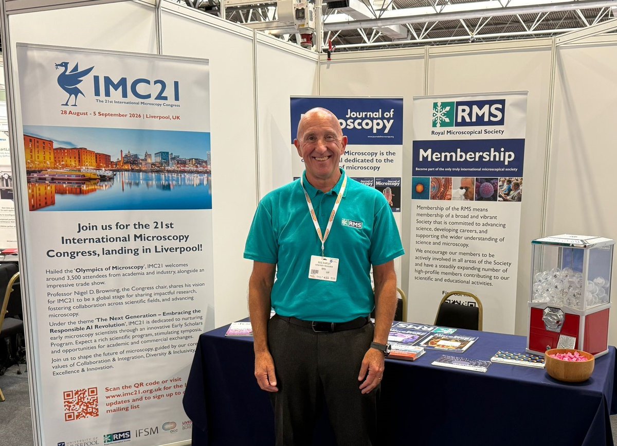 RoyalMicroSoc's tweet image. We had a great time exhibiting yesterday at the The Advanced Materials Show in #Birmingham!
Great to chat about all our activities in support of #microscopy, #imaging and #FlowCytometry - and also promote the very exciting IMC21, taking place in #Liverpool next year 🙌 🔬