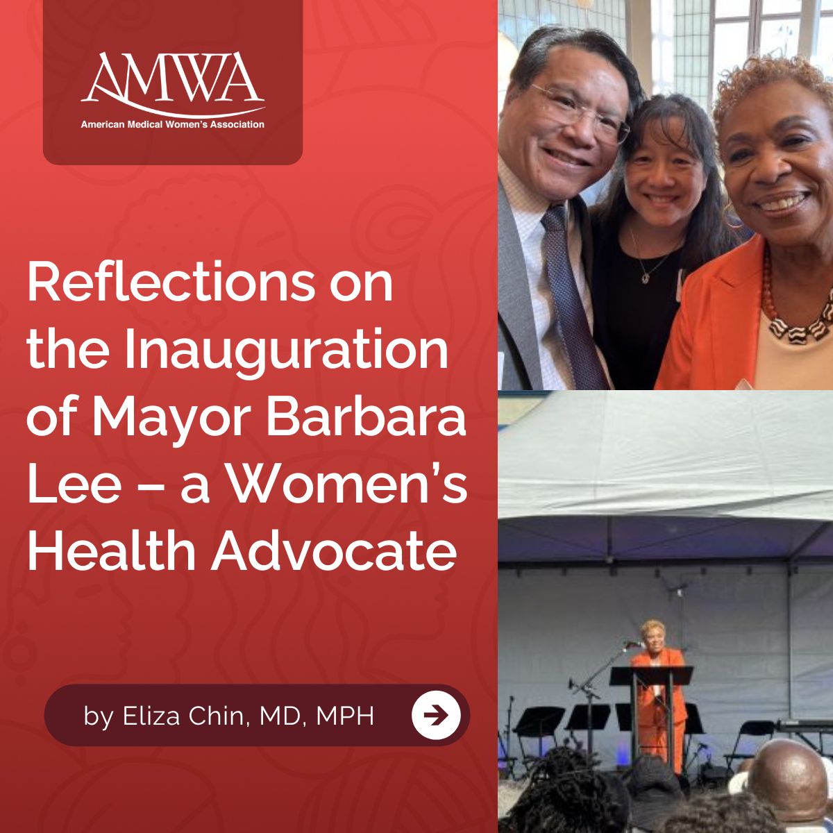 AMWADoctors's tweet image. 🎉 Celebrating Leadership & Advocacy
AMWA proudly honors the historic inauguration of Mayor Barbara Lee, a lifelong advocate for women’s health and gender equity.
From her early efforts advancing maternal and child health to her tireless leadership on behalf of underserved…