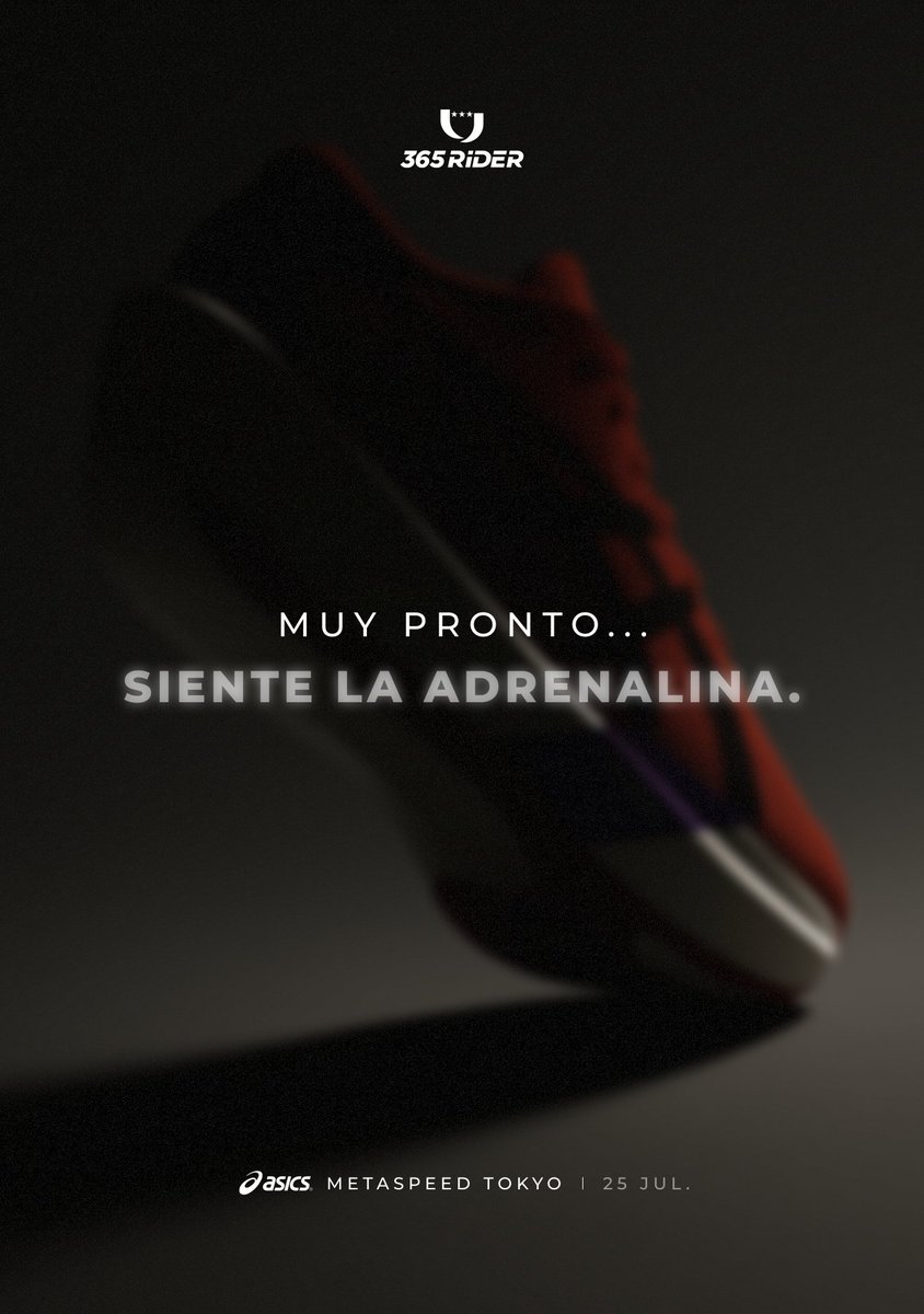 Se acerca la nueva era del running.
ASICS Metaspeed Tokyo, disponibles a partir del 25 de julio en 365Rider.

📲 ​Atento a todas las novedades: 365rider.com

#365Rider #ASICSRunning