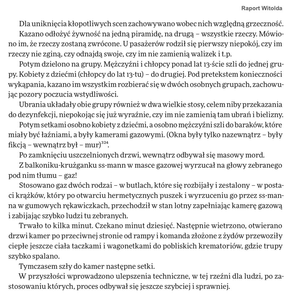 RobertWinnicki's tweet photo. Ws. komór gazowych w Oświęcimiu mogę powiedzieć tylko jedno - przeczytajcie raport Witolda Pileckiego, „ochotnika do Auschwitz”, polskiego herosa, męczennika i świętego. Ja go przeczyta��em wiele lat temu i więcej już do tej lektury nigdy nie chciałem sięgać. Od tego czasu co do zasady nie oglądam filmów o tej tematyce ani nie czytam wspomnień. Po prostu nie jestem w stanie. Wiem od dawna wszystko co istotne i nie chcę tego przeżywać, odczuwać jeszcze raz czy jeszcze bardziej. Ale skoro trzeba, to trzeba, sięgnąłem znowu i każdemu, kto ma wątpliwości co do natury niemieckiego aparatu zagłady albo próbuje dokonane zbrodnie pomniejszać - tę lekturę polecam. Link poniżej 👇🏻