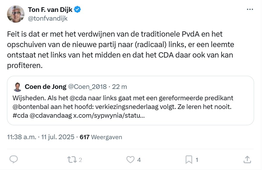 Zou Ton F van Dijk kunnen aangeven wat er 'richting radicaal links' is aan GL/PvdA? Of klinkt het gewoon lekker en wil hij meehuilen met de meute?