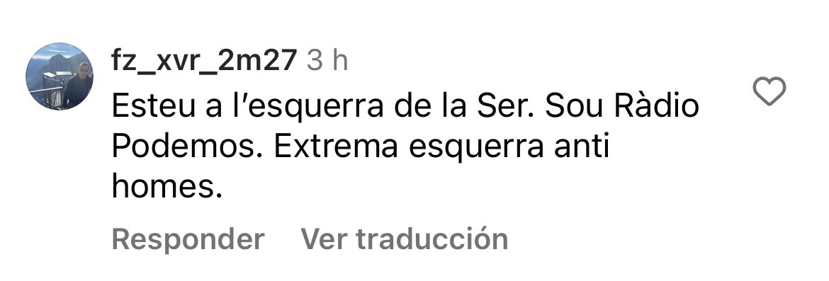 Això diuen de Rac 1! No sé en quin món viu la penya.