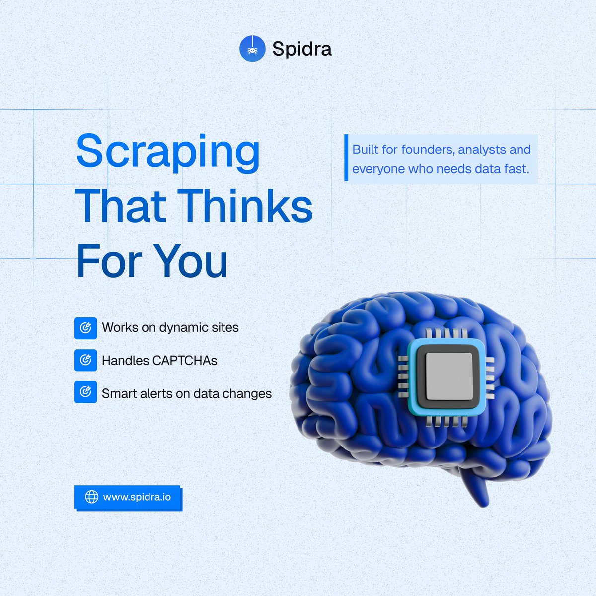 spidra_io's tweet image. Thinking about Web Scraping?
Think Spidra
Visit spidra.io today
#Spidra #LeadGen #SearchEngineScraping #MarketingTools #ContentResearch #WebAutomation #SEO