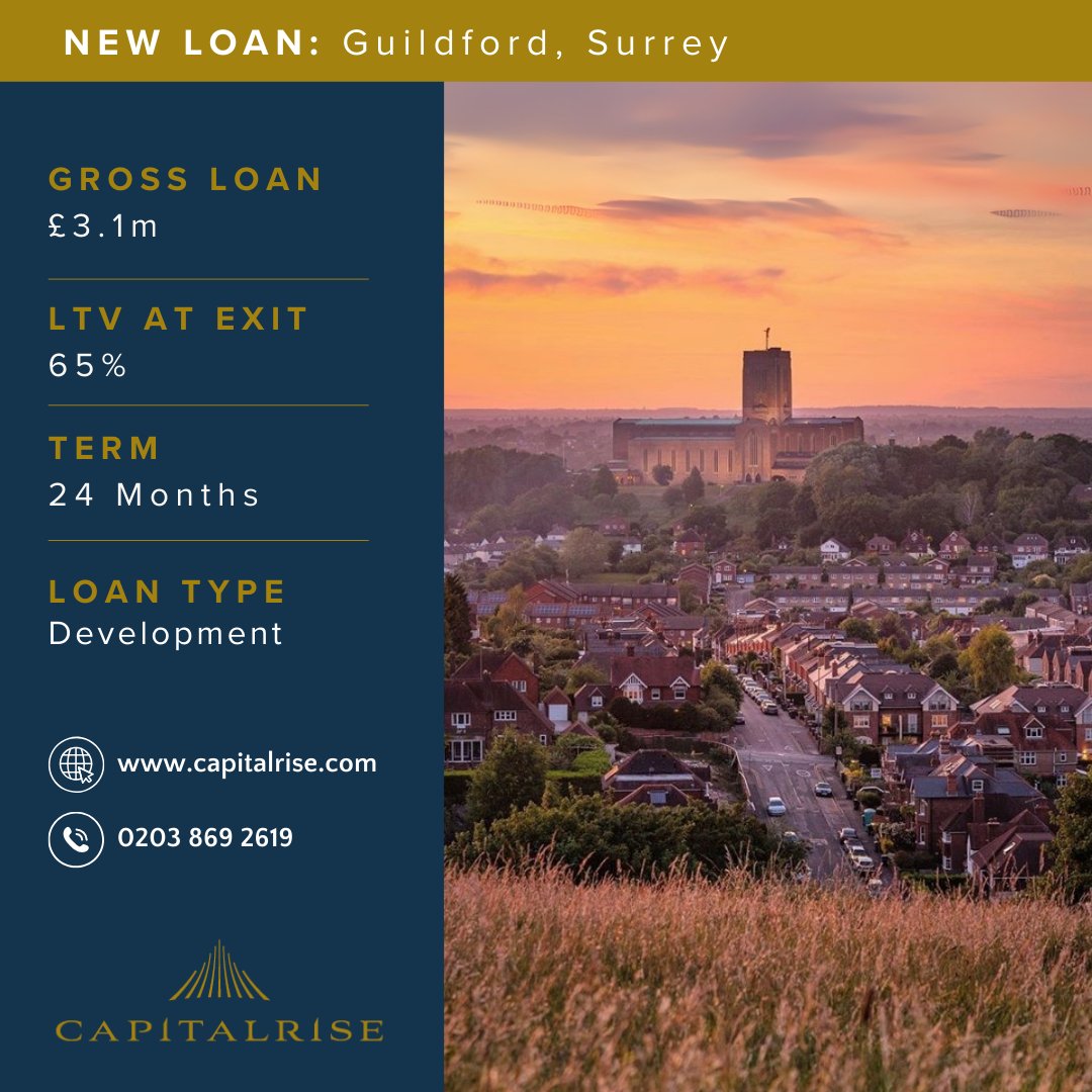 CapitalRise investors have provided a £3.1m senior development loan to fund the construction of a luxury 6,900 sq. ft. dwelling in Guildford, Surrey. 
 
CapitalRise continues to offer investment opportunities for eligible members, supporting prime residential developments across